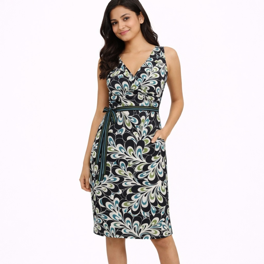 LOFT Dress Size 8P Black Blue